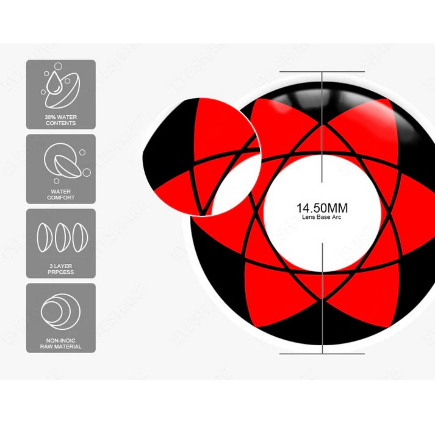 Hexagram sasuke sharingan by Gemineye - cosplay contact kit(yearly)