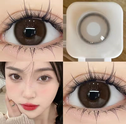 Coffee brown by gemineye-contact lens kit( yearly)